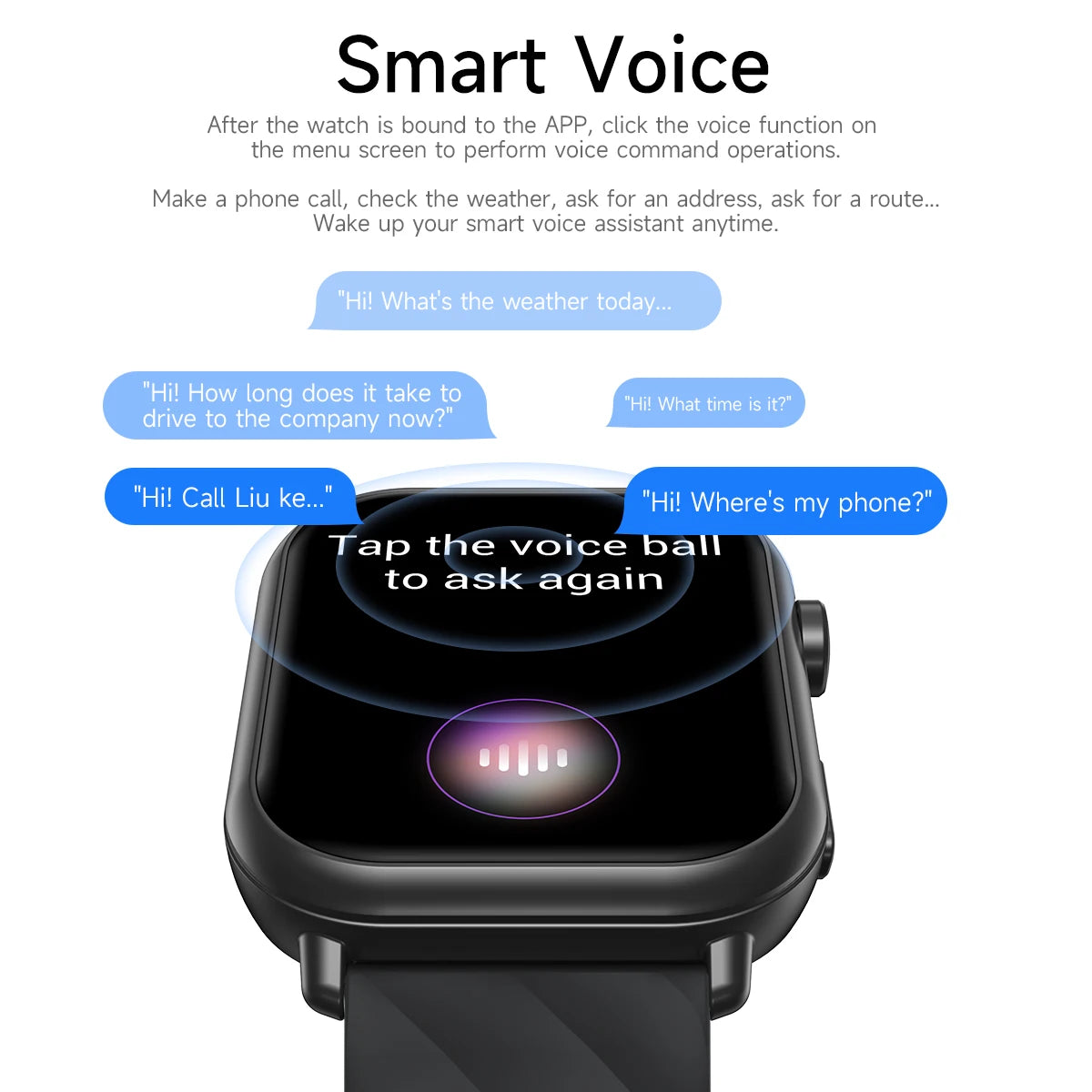 2025 Sport Smartwatch for Android/IOS 1.83''Screen Voice Assistant Wireless Call Answer 1000mAh Step Count Men Women Health Gift