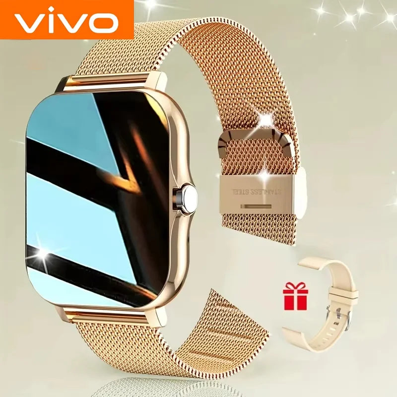 VIVO Smart Watch  Android iPhone 2.01 Inch HD Display Answer Make Call Message Preview Sport Modes DIY Dial Weather Forecast For