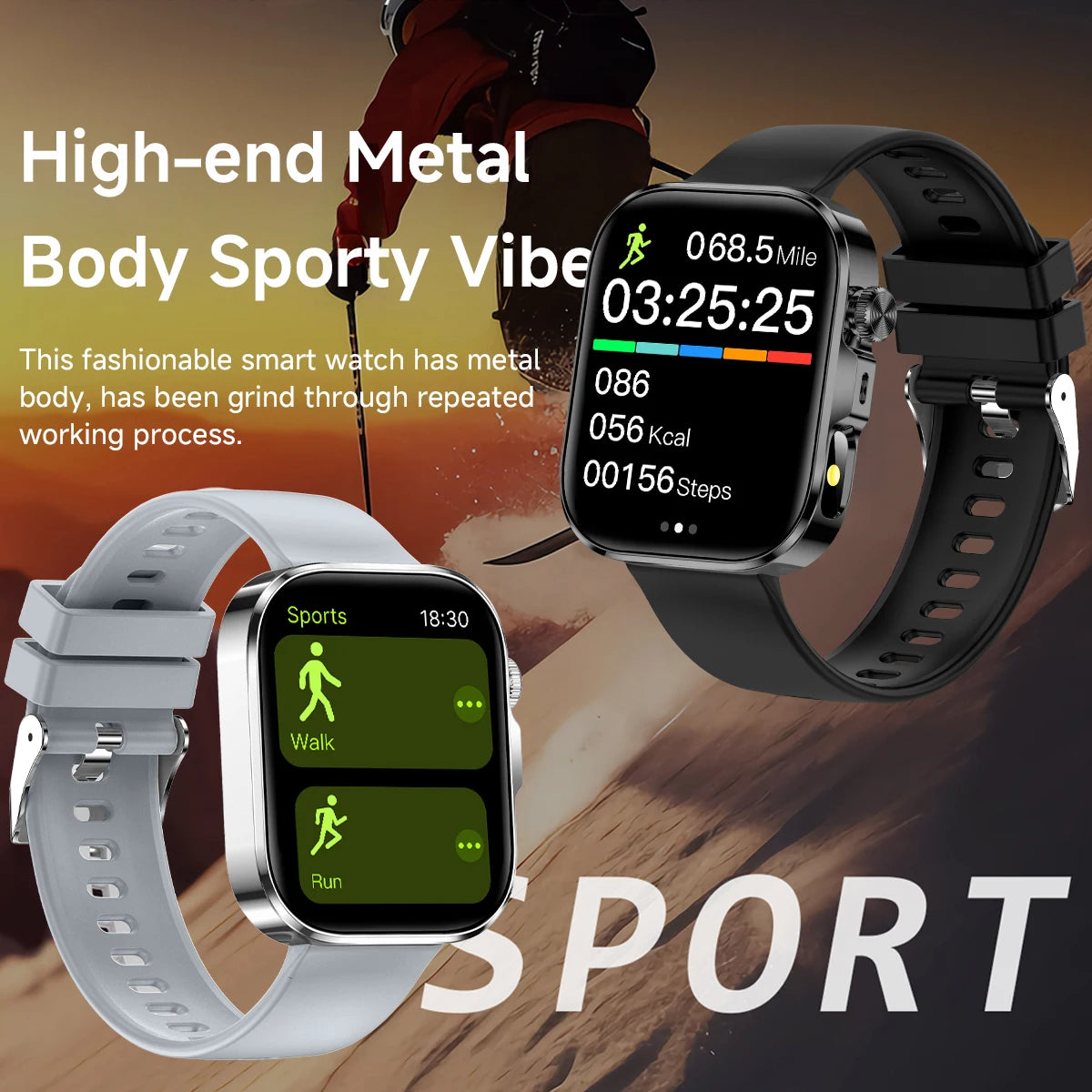 2026 New Hot Smartwatch 2.01 Screen Voice Assistant Bluetooth Call Phone Answer Sport Fitness Tracker Men Women for Android/IOS
