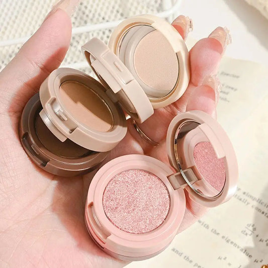 Three-Layer Bento Filled Eyeshadow, Sparkling Pearl, Matte, Contouring, Side Profile Earth Tone Smooth Lasting Anti-Fouling