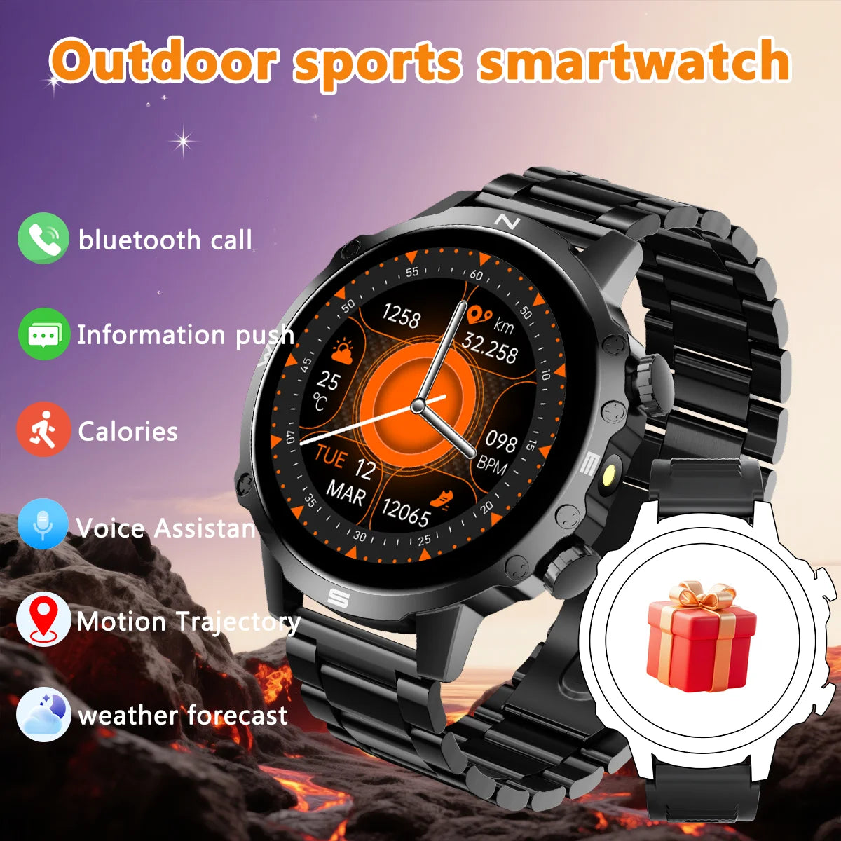 2026 Smart Watch 1.5''HD Screen Al Voice Assistant BT Call Message Push 100+Sport Fashion Smartwatch For Men Women Birthday Gift
