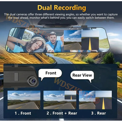 Mirror DVR Car 1080P Video Recorder Front Rear View Camera car recording
