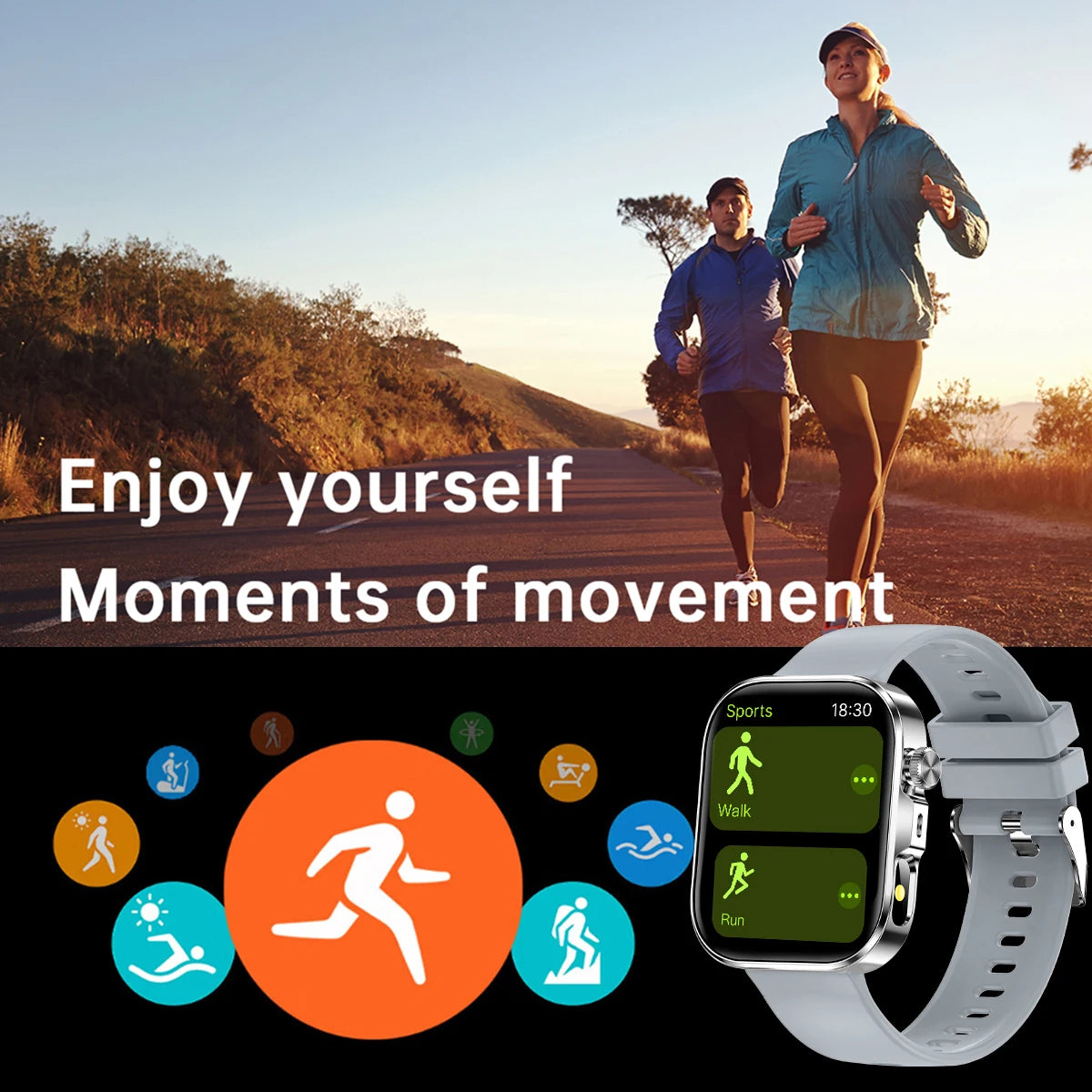 New Fashion Smart Watch for Android/IOS 2.01'Display Voice Assistant Bluetooth Call Phone Answer Sport Fitness Tracker Men Women