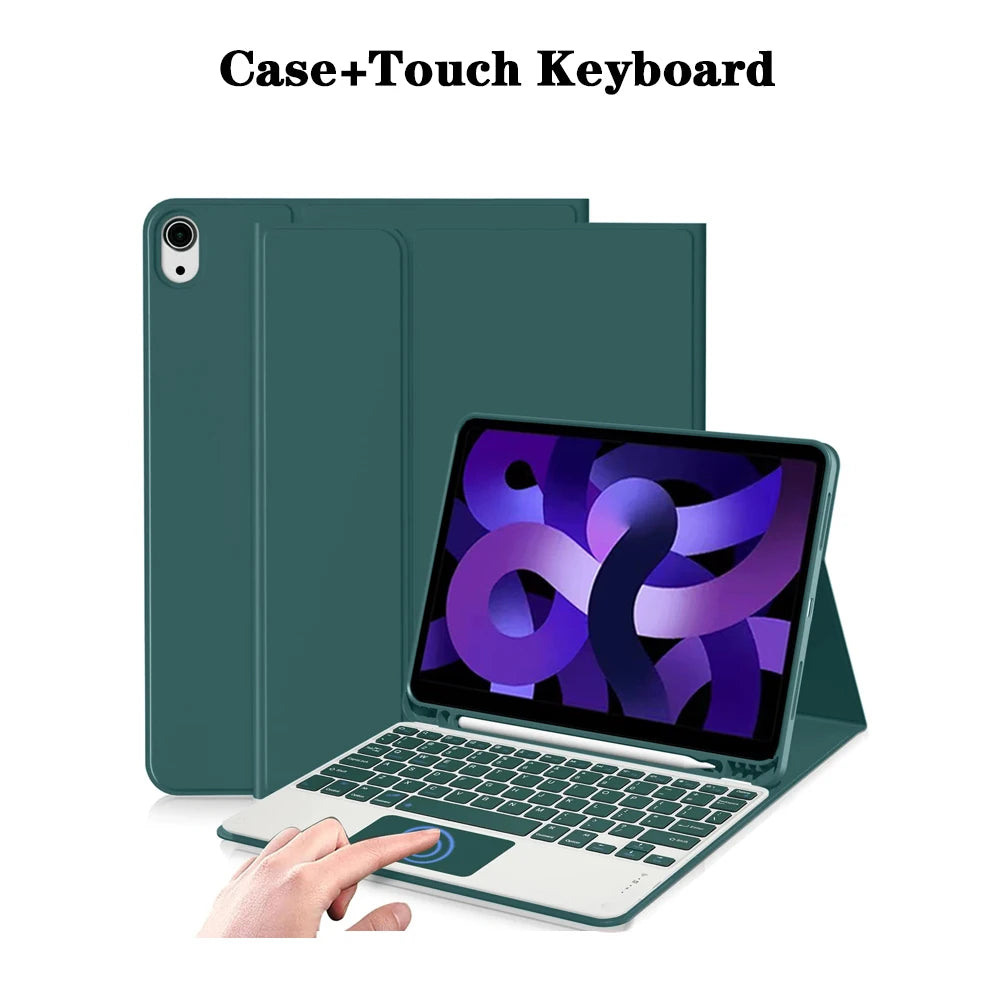 Tablet Case for iPad Air 11 inch(M2/M3/M4),Detachable Keyboard Case for iPad Air 4th/5th Gen 10.9 lnch with Case Pencil Holder
