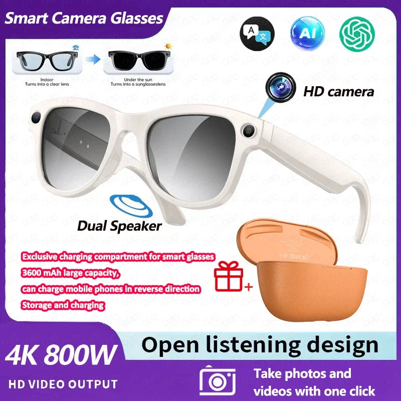 2026 New Smart Glasses with Camera Video Recording AI Photo Recognition Bluetooth Call Voice Translation Sunglasses Men Women