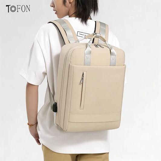 Fashion Business Laptop Backpack Large Capacity Shockproof handheld Computer Bag Casual Office Travel Shoulder Bag for Work