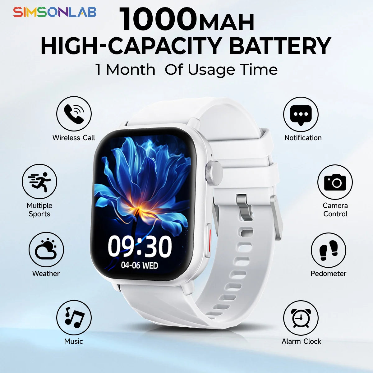 2025 Sport Smartwatch for Android/IOS 1.83''Screen Voice Assistant Wireless Call Answer 1000mAh Step Count Men Women Health Gift