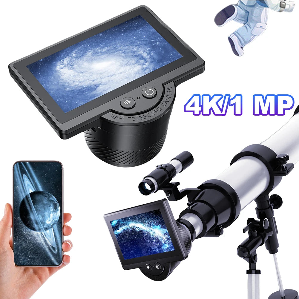 WiFi Telescope Camera Eyepiece 1080P Digital Eyepiece with 4.3 Inch IPS Screen Astronomical Telescope Accessories