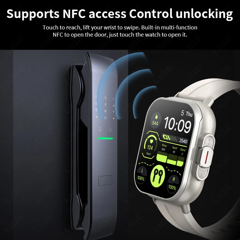 TWS 2 in 1 Smart Watch with Headphones Sports Watch Bluetooth Headset Call Watch Men Health Monitor NFC Women Smartwatch Earbuds