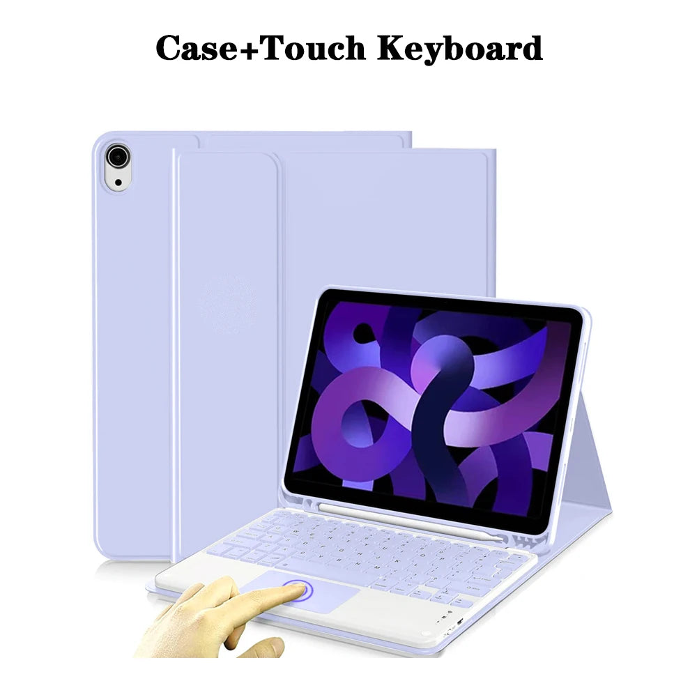 Tablet Case for iPad Air 11 inch(M2/M3/M4),Detachable Keyboard Case for iPad Air 4th/5th Gen 10.9 lnch with Case Pencil Holder