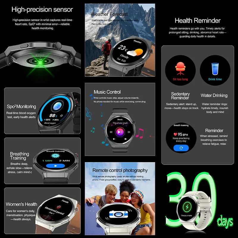 2026 New Smart Sports Watch Bluetooth Call 100+ Sports Mode IP67 Waterproof Health Reminder Sedentary Reminder Sleep Smart Watch