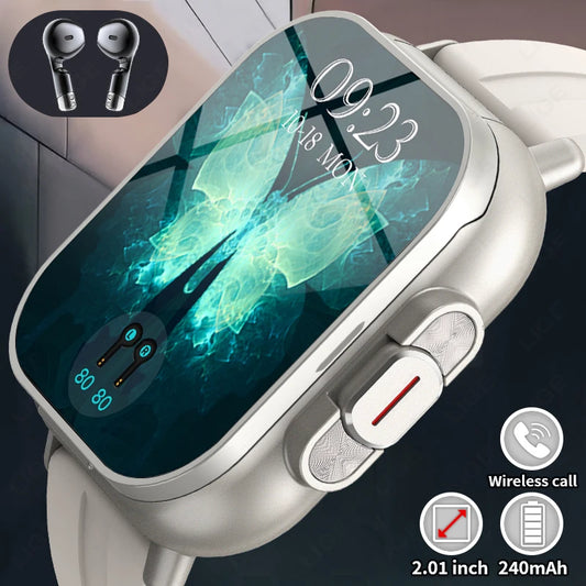 TWS 2 in 1 Smart Watch with Headphones Sports Watch Bluetooth Headset Call Watch Men Health Monitor NFC Women Smartwatch Earbuds