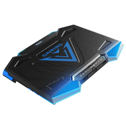 17-inch gaming laptop cooler with 5 fans, 2 USB ports, folding storage stand, laptop cooling pad, laptop stand