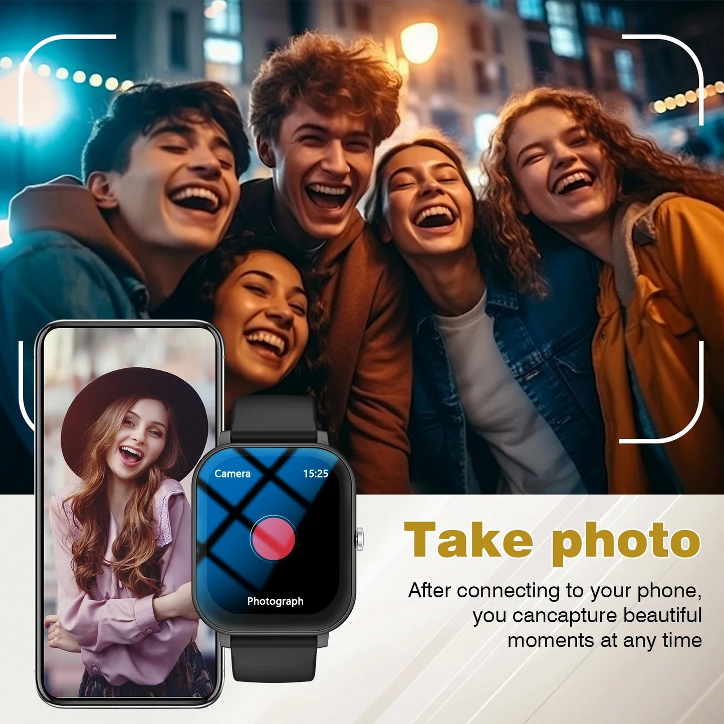 Smart Watch Multi-functional sports smart watch ,Wireless Calling, Personalized the Watch Faces,Music control