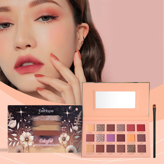18 Color Multifunctional Makeup Palette Glitter Eye Shadow Shimmer Pallet Highlighter Powder Brush Beauty Kit High Saturation