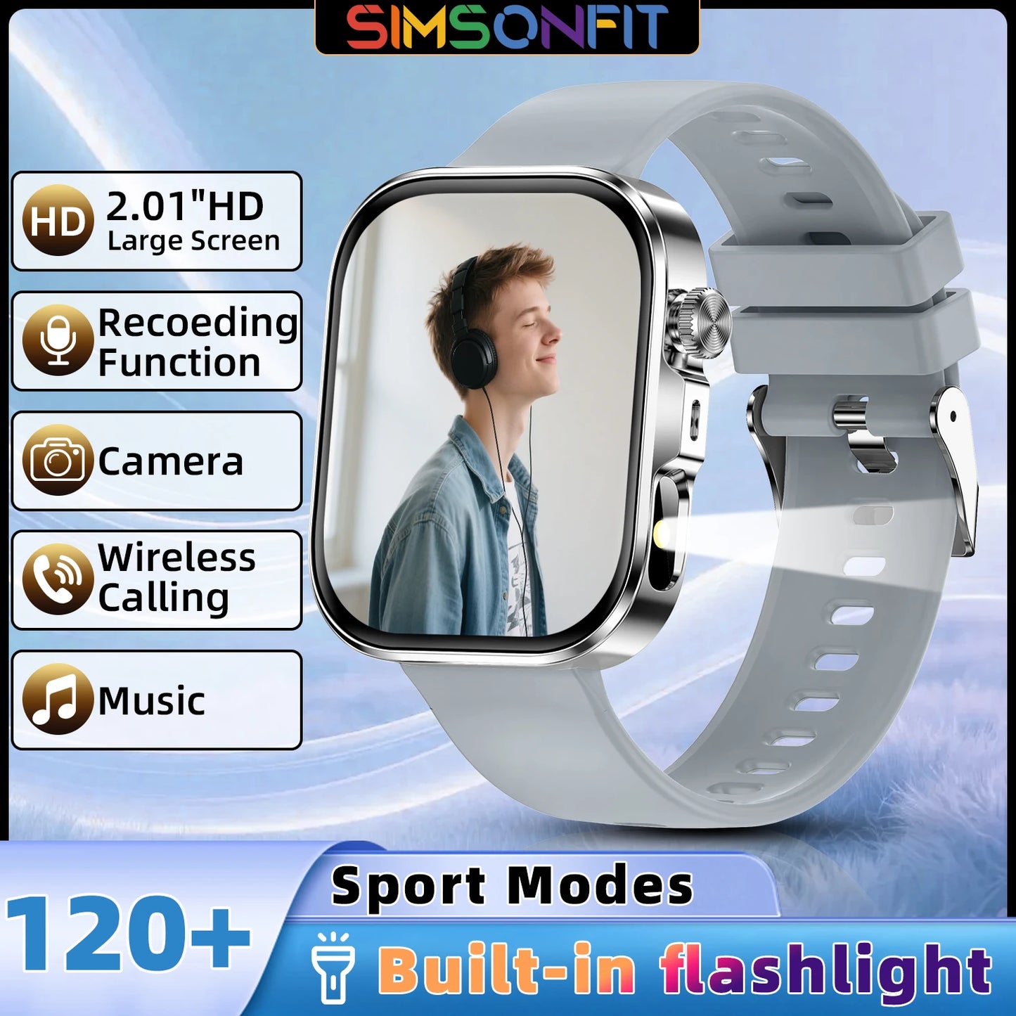 New Fashion Smart Watch for Android/IOS 2.01'Display Voice Assistant Bluetooth Call Phone Answer Sport Fitness Tracker Men Women
