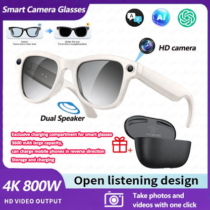 2026 New Smart Glasses with Camera Video Recording AI Photo Recognition Bluetooth Call Voice Translation Sunglasses Men Women