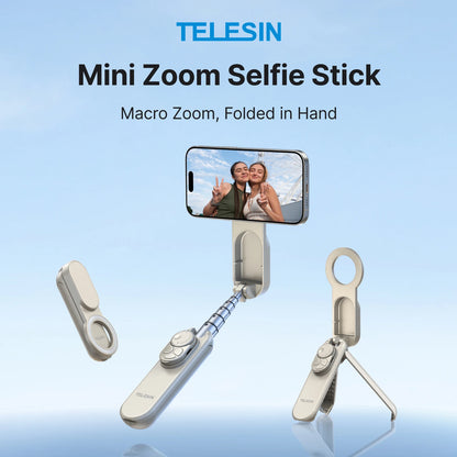 TELEISN Mini Magnetic Smart Phone ZOOM Remote Selfie Stick Tripod For Iphone 17 16 15 14 13 Pro Promax HUAWEI XIAOMI SAMSUNG