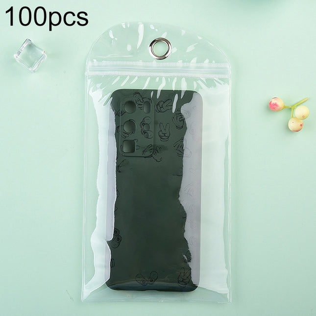 100pcs PVC Transparent Self-sealing Packaging Bag for Phone Case, Size: 18x29cm
