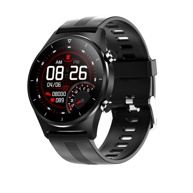 E13 1.28 inch IPS Color Screen Smart Watch, IP68 Waterproof, Silicone Watchband,Support Heart Rate Monitoring/Blood Pressure Monitoring/Blood Oxygen Monitoring/Sleep Monitoring