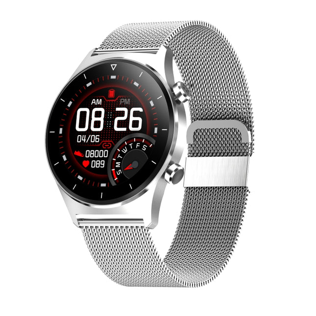 E13 1.28 inch IPS Color Screen Smart Watch, IP68 Waterproof, Steel Watchband, Support Heart Rate Monitoring/Blood Pressure Monitoring/Blood Oxygen Monitoring/Sleep Monitoring