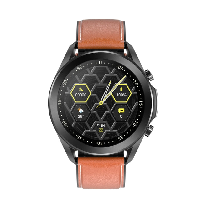 DW95 1.28 inch Color Screen Smart Watch, IP67 Waterproof,Leather Watchband,Support Bluetooth Call/Heart Rate Monitoring/Blood Pressure Monitoring/Blood Oxygen Monitoring/Sleep Monitoring
