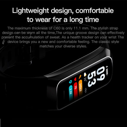 C60 IP67 Waterproof 1.1 inch Smart Fitness Band