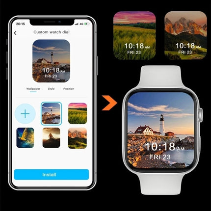 T500 Plus 1.54 inch Color Screen Smart Watch,Support Heart Rate Monitoring/Blood Pressure Monitoring