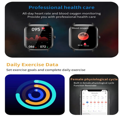 KT65 1.9 inch Color Screen Smart Watch,Support Heart Rate Monitoring/Blood Pressure Monitoring