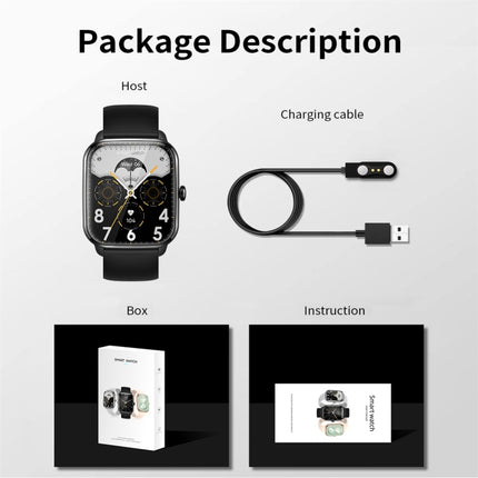 KT65 1.9 inch Color Screen Smart Watch,Support Heart Rate Monitoring/Blood Pressure Monitoring