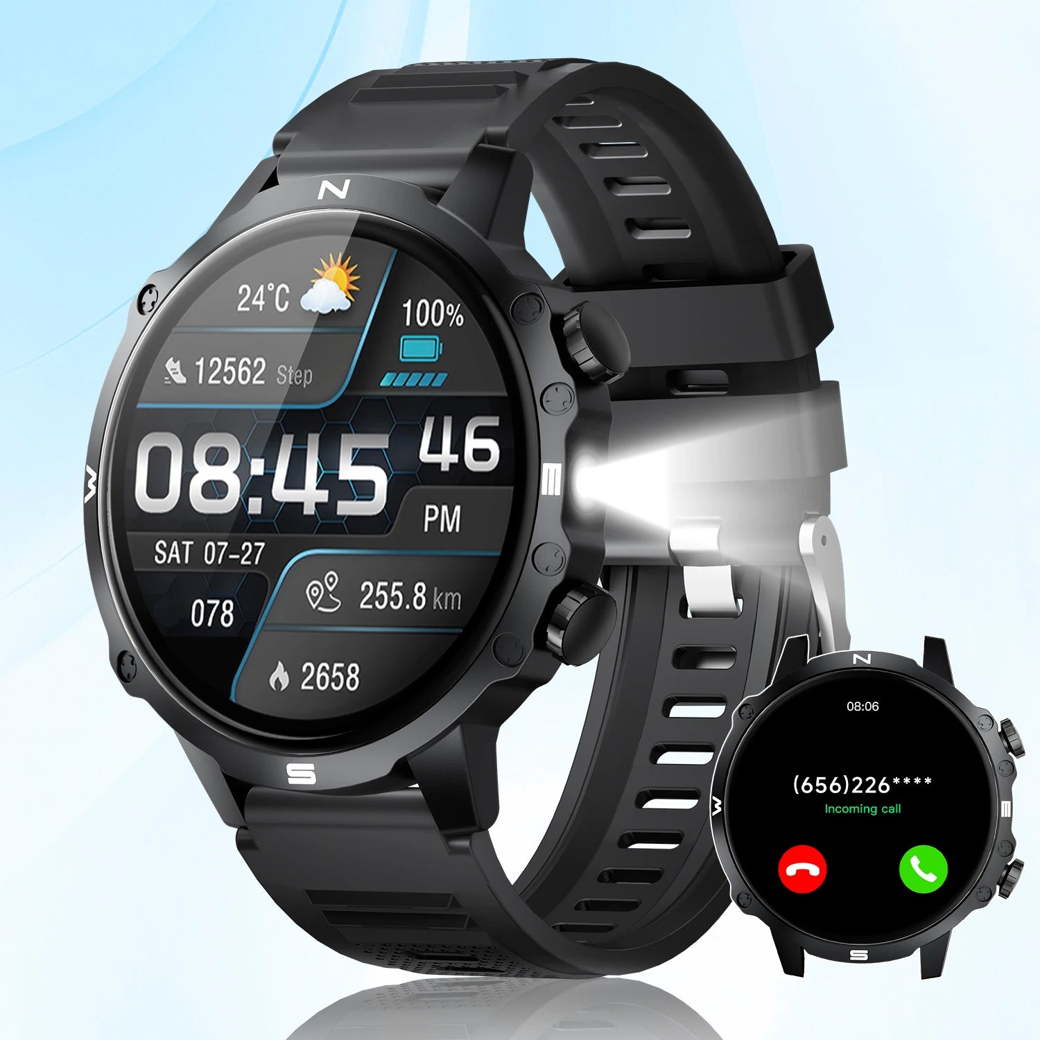 New Smart Watch 1.5''HD Screen Al Voice Assistant BT Call Message Push 100+Sport Fashion Smartwatch For Men Women Birthday Gift