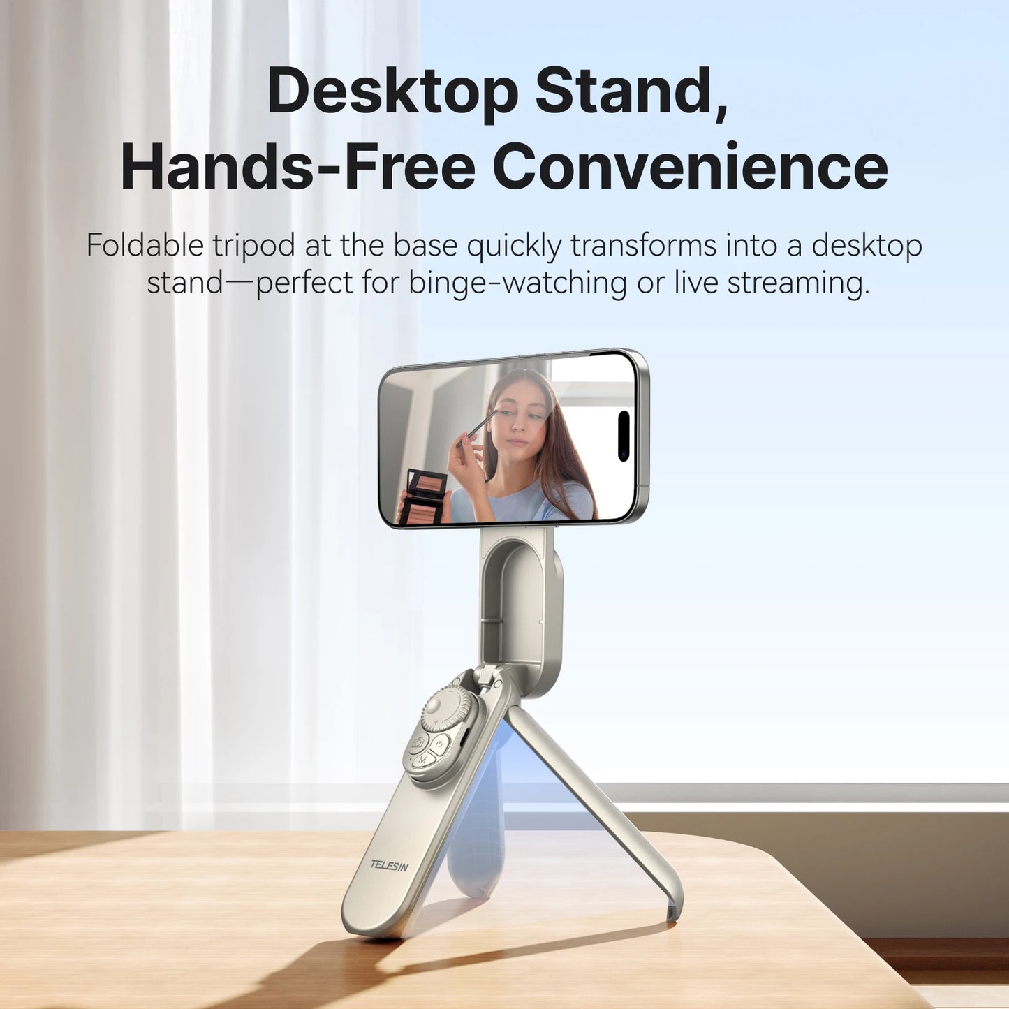 TELEISN Mini Magnetic Smart Phone ZOOM Remote Selfie Stick Tripod For Iphone 17 16 15 14 13 Pro Promax HUAWEI XIAOMI SAMSUNG