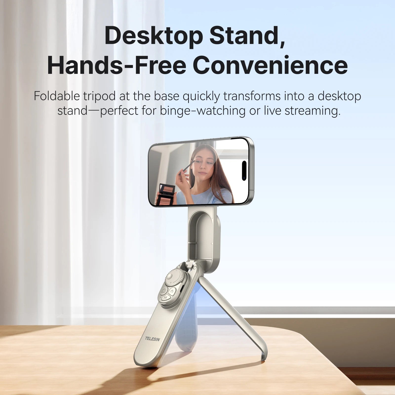 TELEISN Mini Magnetic Smart Phone ZOOM Remote Selfie Stick Tripod For Iphone 17 16 15 14 13 Pro Promax HUAWEI XIAOMI SAMSUNG