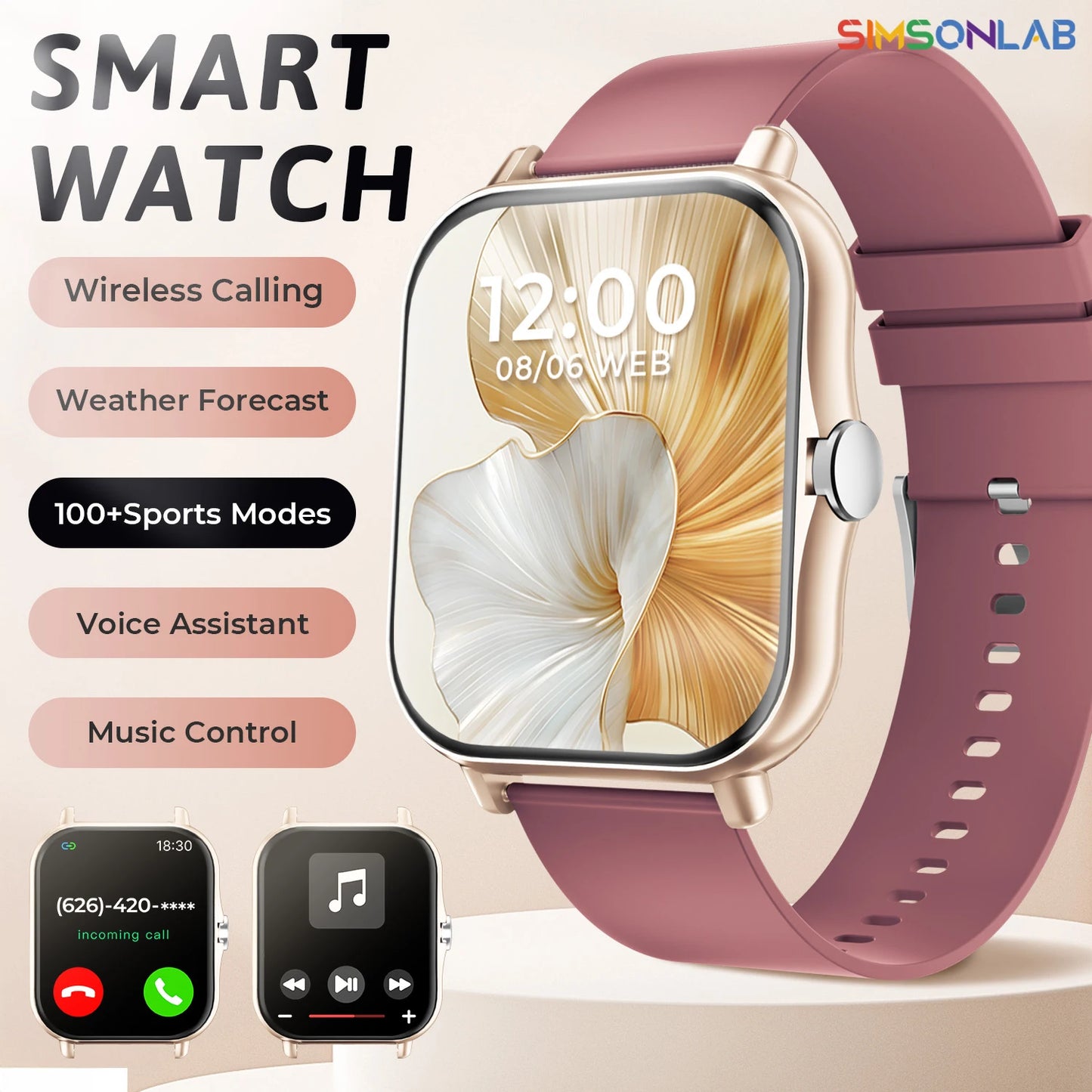 2025 Smart Watch 1.83-inch TFT Display Screen Bluetooth Calling Multiple Sport Modes Men Women Smartwatch For Android&IOS