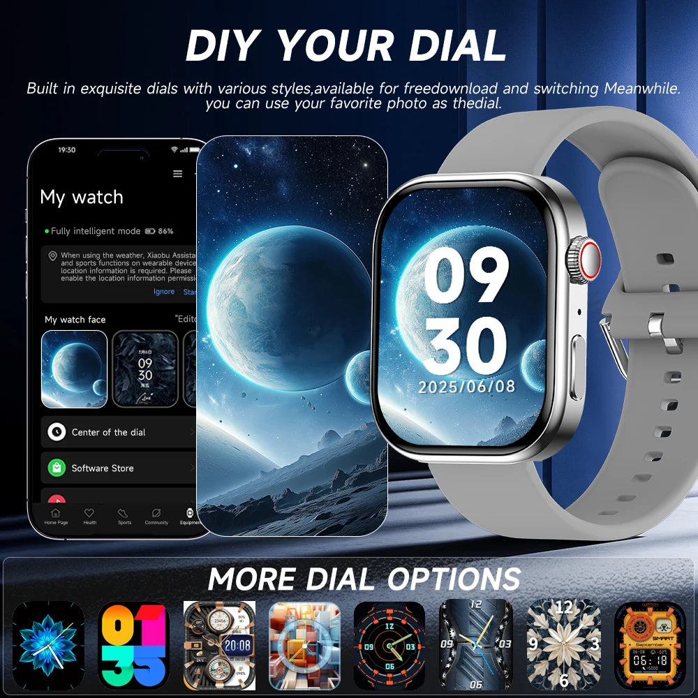 2026 NEW Smart Watch for Android/IOS 2.01-inch Screen Health Monitoring Bluetooth Call Music Control Sport Watch for Men Women