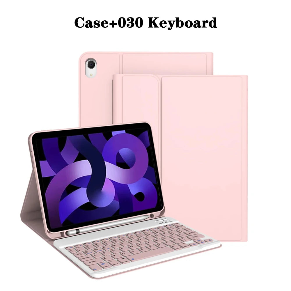 Tablet Case for iPad Air 11 inch(M2/M3/M4),Detachable Keyboard Case for iPad Air 4th/5th Gen 10.9 lnch with Case Pencil Holder