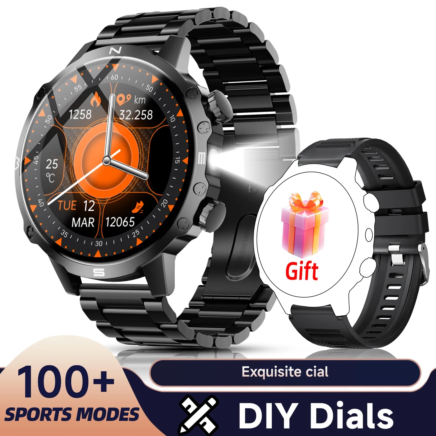 2026 NEW Smartwatch for Android/IOS Bluetooth Call Answer Music Player Multi-sports Modes Custom Dial Sport Watch Men Women