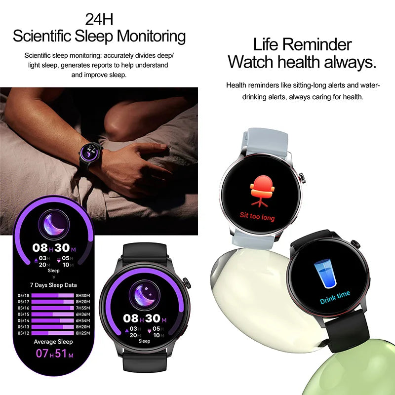 2026 New Smart Watch Women 466*466 AMOLED 1.43" HD Screen Always Display Time IP68 Waterproof Sports Bluetooth Call Smart Watch