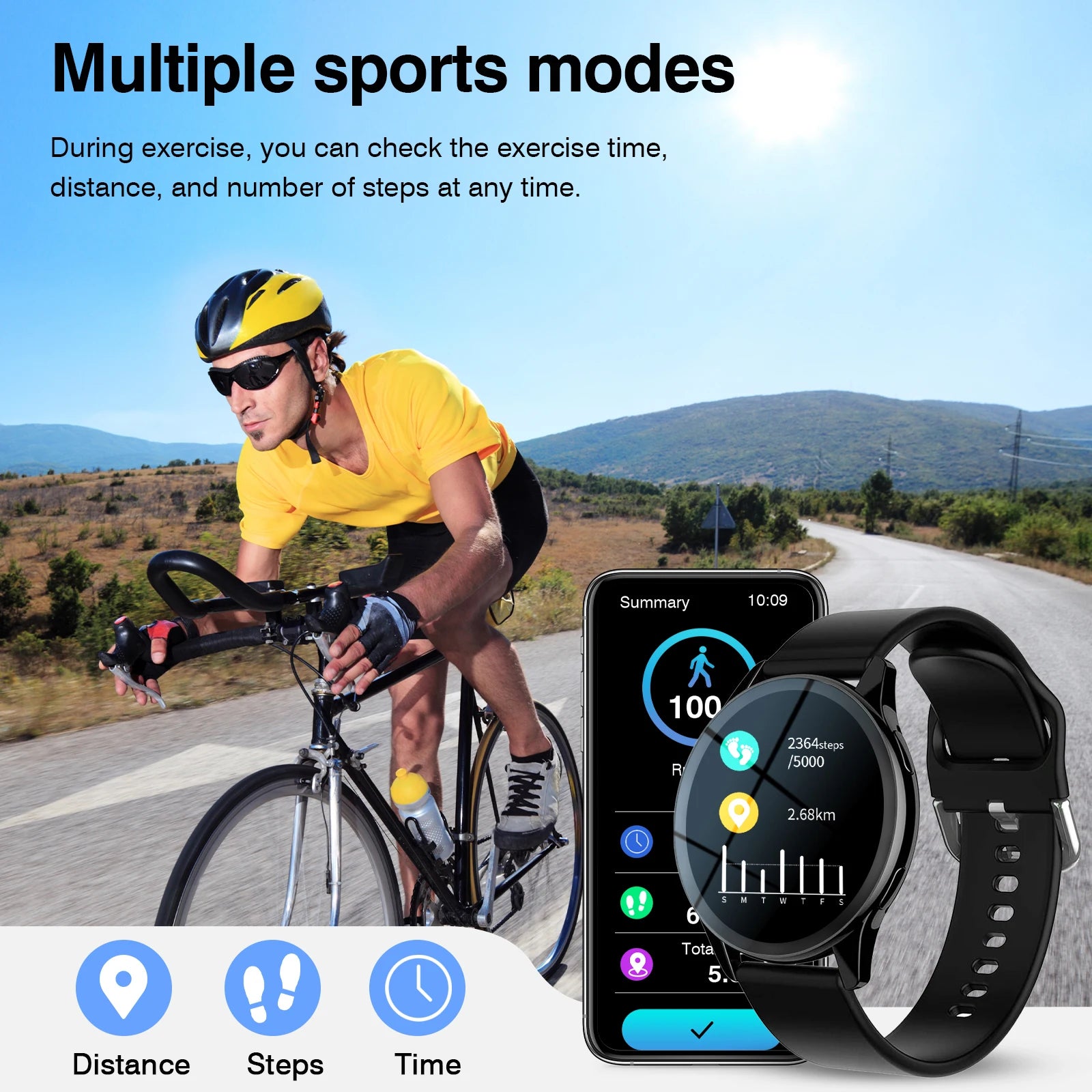 Smart Watch, Wireless Call/Dial, Multi-Sport Mode, Multiple APP Reminders, Suitable for Men and Women, Compatible with IPhone/An