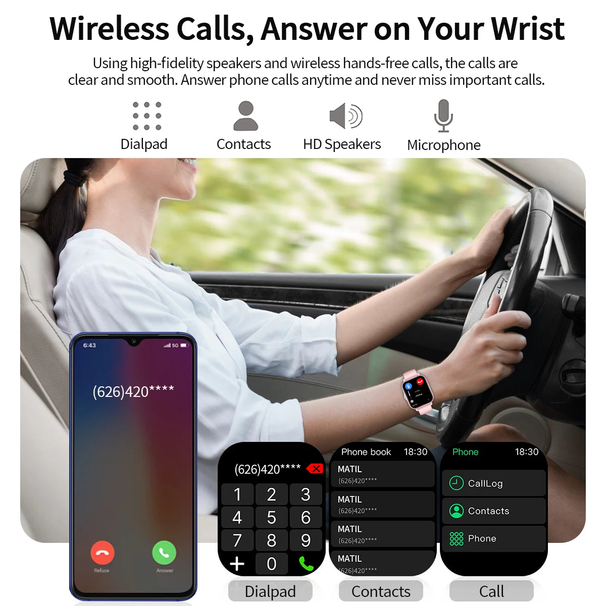 Smartwatch 1.83''HD Touch Screen  Voice Assistant Camera Control Bluetooth Call for Android/IOS Sports Watch Men Women 2026