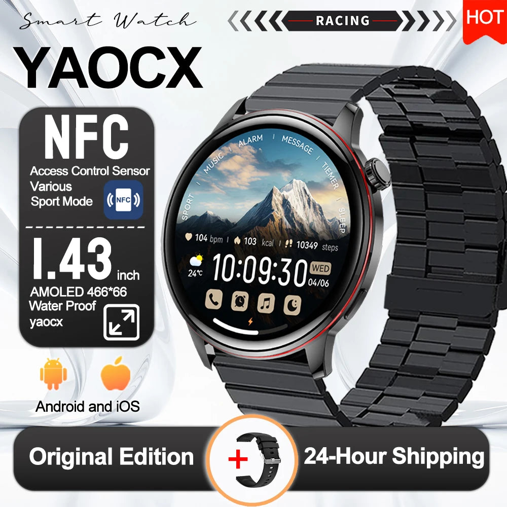 2026 New Smart Watch Women 466*466 AMOLED 1.43" HD Screen Always Display Time IP68 Waterproof Sports Bluetooth Call Smart Watch