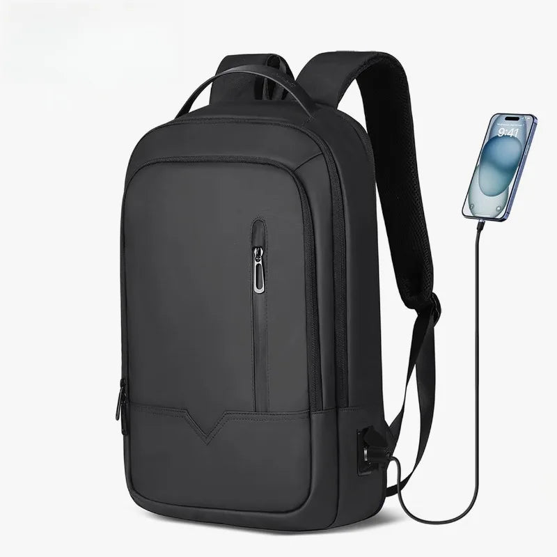 Slim Backpack For Men 15.6 Inch Laptop Bags Waterproof Minimalist Business Backpack With USB Charging Casual Travel Work Bag