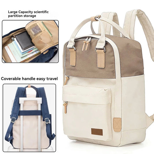 Women's laptop backpack with large capacity cup bag, 15.6-inch laptop bag, travel backpack wallet, waterproof work college teach