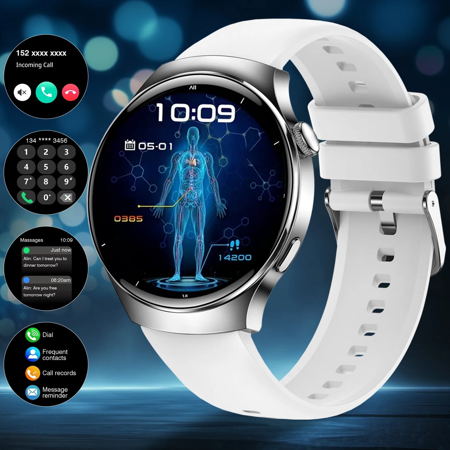 2025 Hot HD Touchscreen Smartwatch (Men Women): Wireless Calling, Camera, Music Control, Sport Modes, Alarm/SMS-Call Alert, Cust