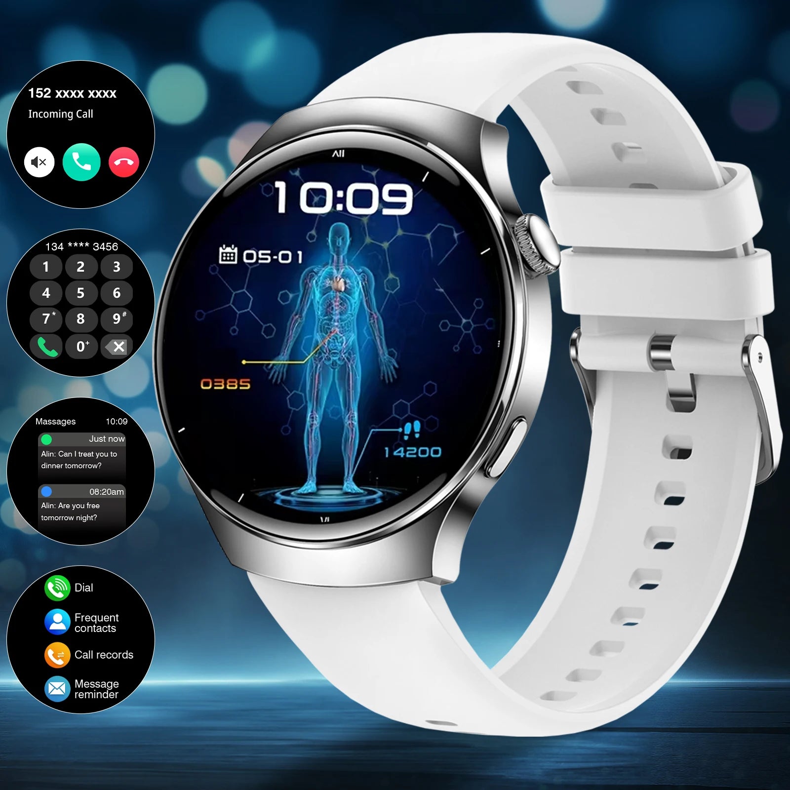 2025 Hot HD Touchscreen Smartwatch (Men Women): Wireless Calling, Camera, Music Control, Sport Modes, Alarm/SMS-Call Alert, Cust