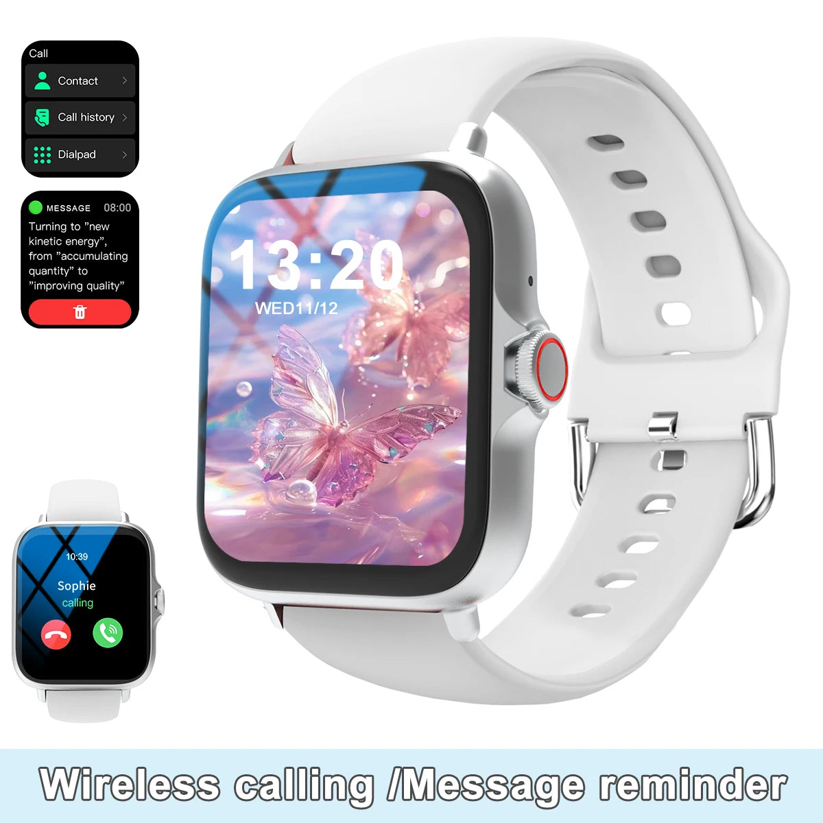 Smart watch, wireless calling /dial, Various APP Reminders,Suitable for men and women, sports watches,for iPhone/Andriod