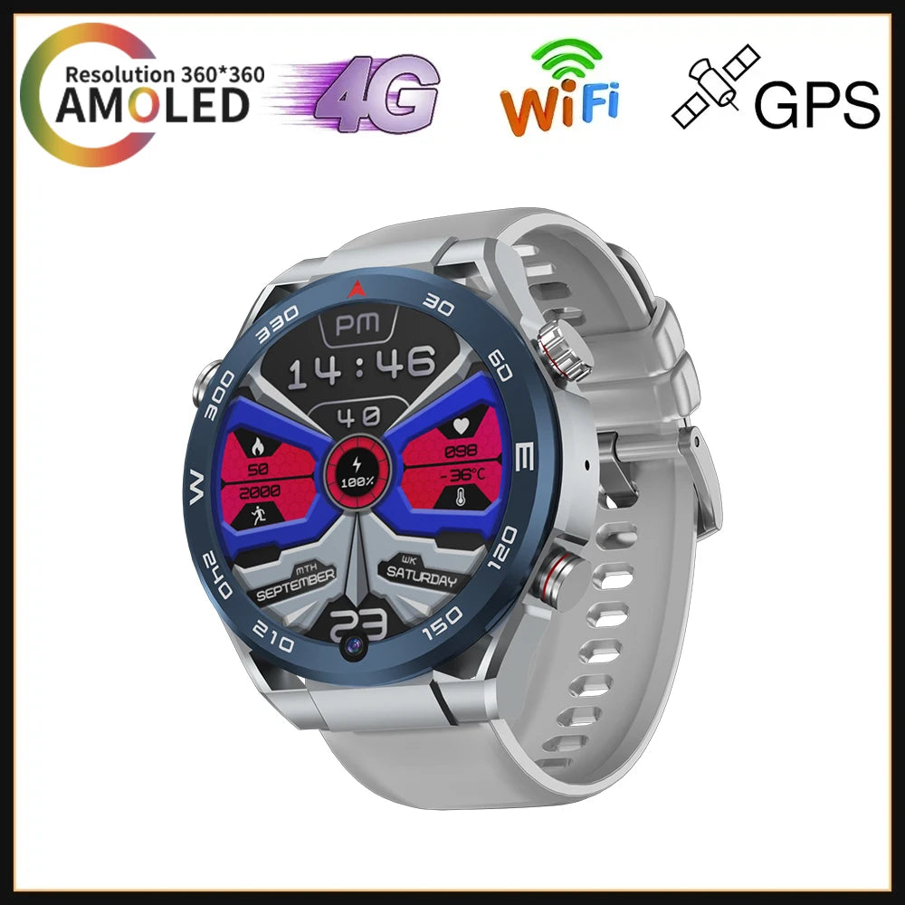 SERVO KOM12 Android OS Watch Smartphone 4G SIM Standby 1.62" Screen 2GB+32GB GPS Play Store WiFi Waterproof Smart Watch Phones