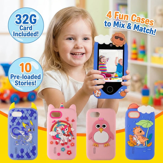 New Smart Phone Kids Toys 10 Stories Mobile MP3 Player Digital Camera Educational Children Toys 32G Card for Girls Boys Gifts