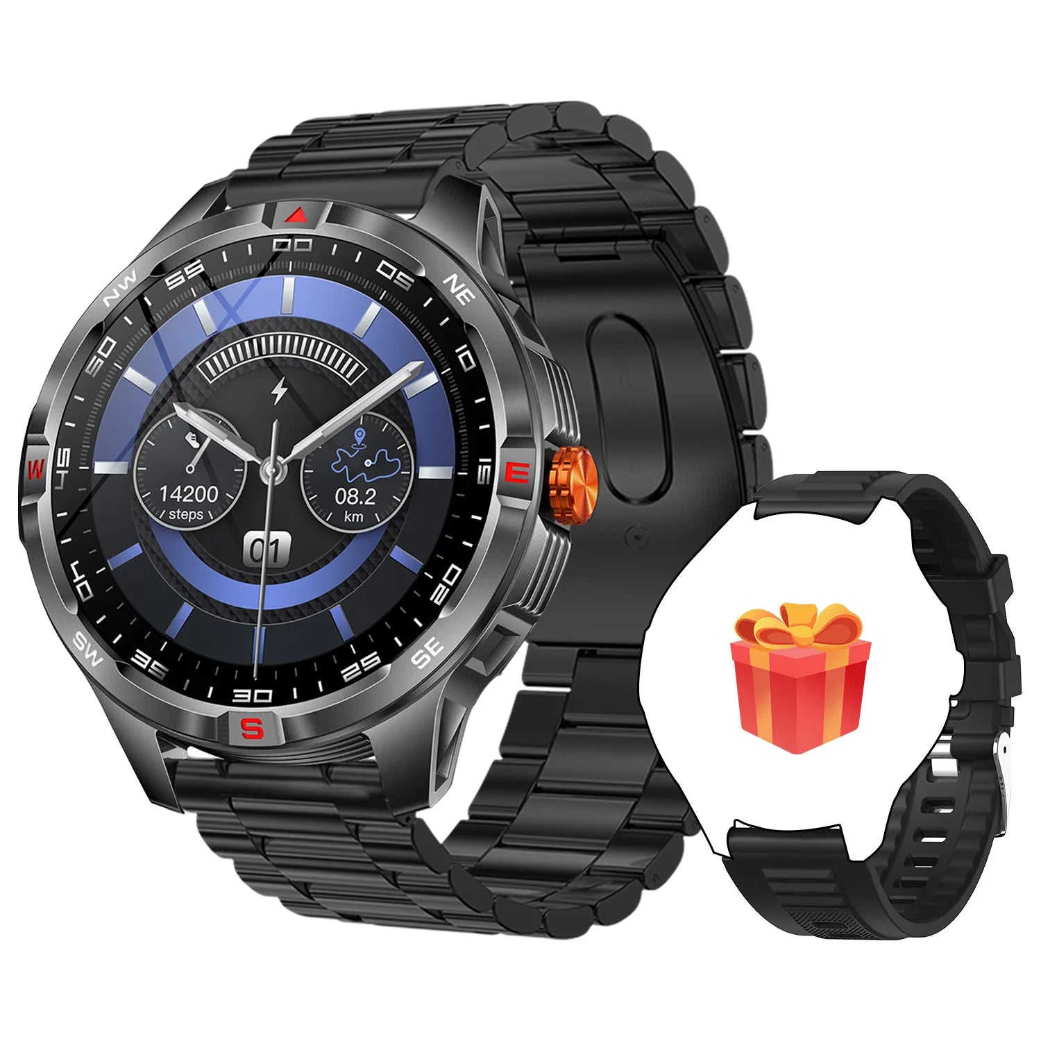 NEW Hot Smartwatch for Android/IOS Wireless Call Answer 1000mAh Battery Compass Sports Men Flashlight IP68 Waterproof 2026 Gifts