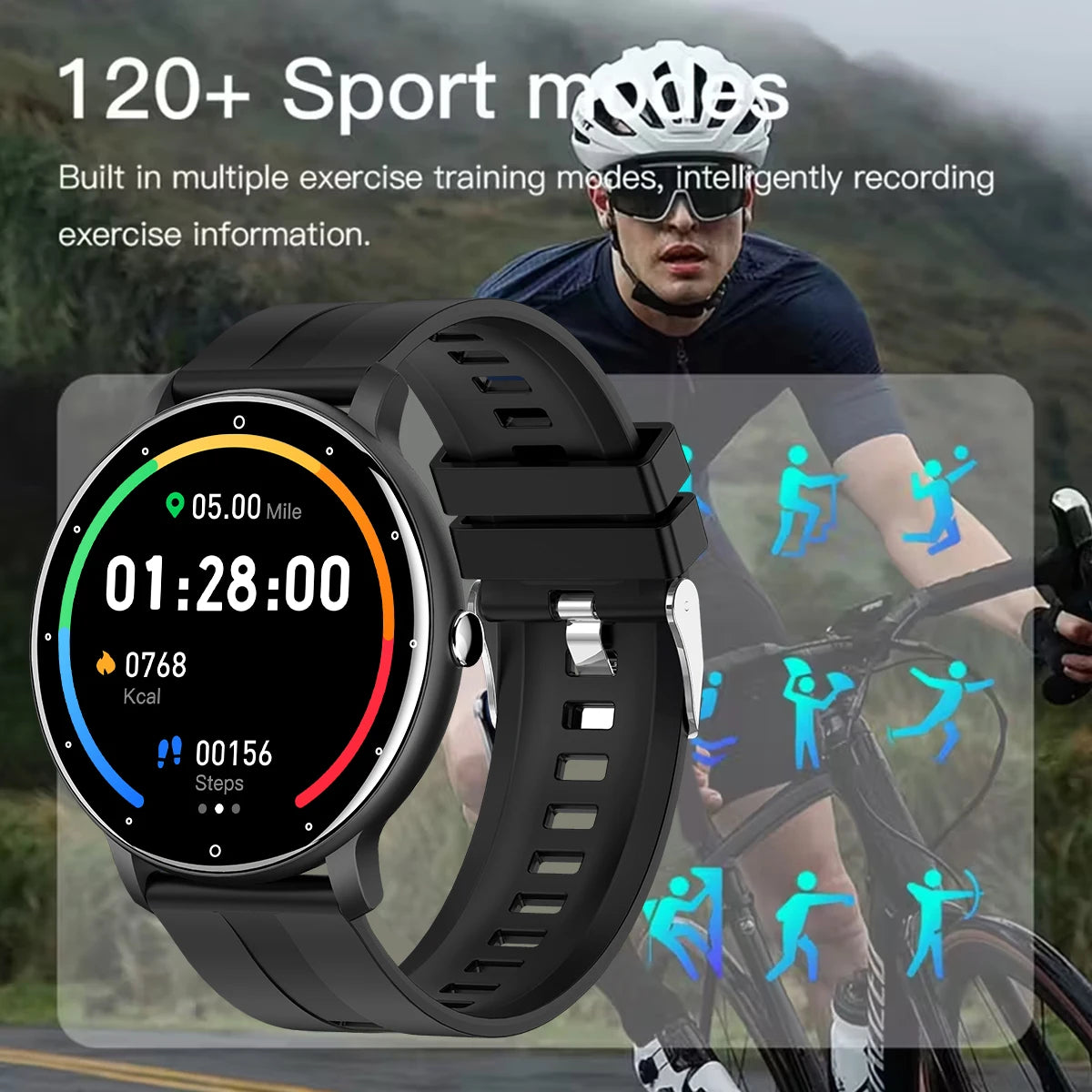 NEW 1.5-inch Screen Smartwatch for Android/IOS Wireless Call Camera Control Custom the Dial Voice Microphone Men Women Gifts